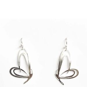 NEW!!  Elegant Silver Butterfly Earrings